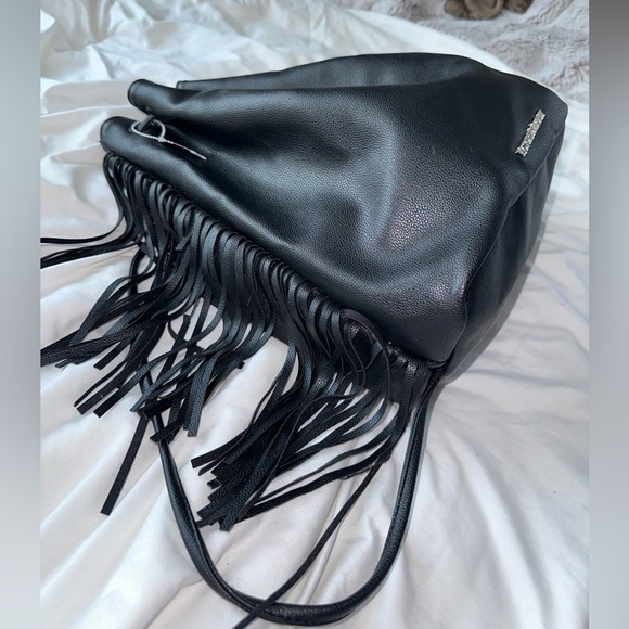 NWOT Victorias Secret Leather Fringe Backpack - Picture 4 of 7